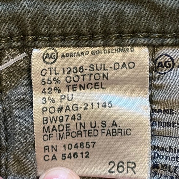 AG Adriano Goldschmied The Legging Super Skinny Green Jean Size 26 - Picture 8 of 8